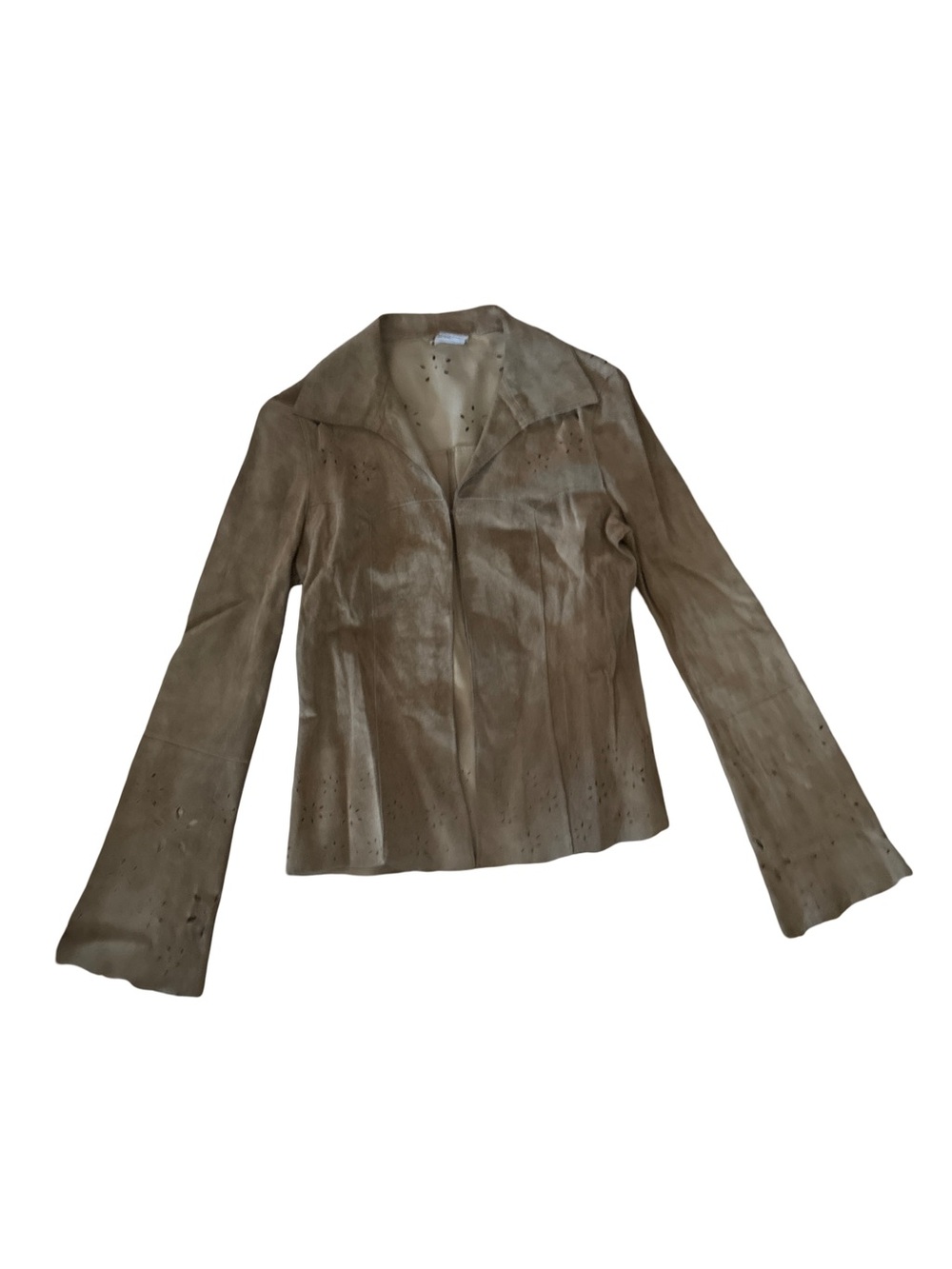 Wet Seal Women's Tan Suede Perforated Jacket